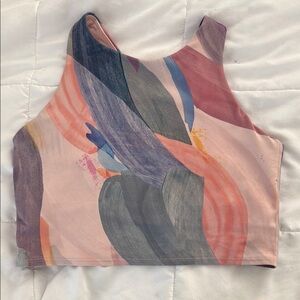 Abstract Multicolor Women's Crop Top